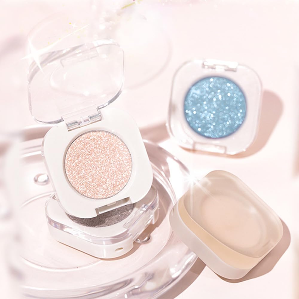 Nude Brown Single Glitter Eyeshadow Makeup, Neutral Powde Eye Shadow for Women, Nude Shimmer Singles Eyeshadow Palette Pigmented Waterproof, sombras para ojos, Girls Monochrome Eyeshadows Gift