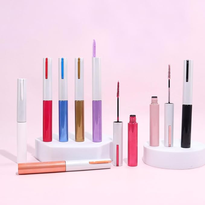 Colored Mascara for Eyelashes with Comb Set,Colorful Waterproof Long lasting Charming Voluminous Mascara for Women Cruelty Free Vegan Eye Makeup (C-1Pc 04#berry color, C)