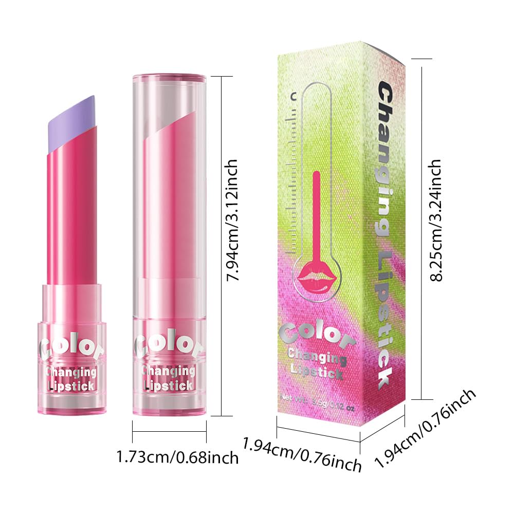 BINGBRUSH Color Changing Lipstick Set, PH Mood Peach Lip Balm and Gloss, Long Lasting Tinted Lip Stain (05# Lavender Bloom, 1 Count (Pack of 1))
