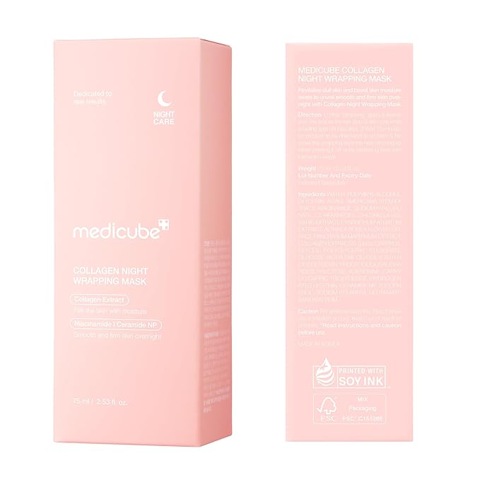 medicube Collagen Overnight Wrapping Peel Off Facial Mask Pack - Elasticity & Hydration Care, Reduces Sagging & Dullness - Hydrolyzed Collagen For Glowing Skin - Korean Skin Care, 2.53 fl.oz