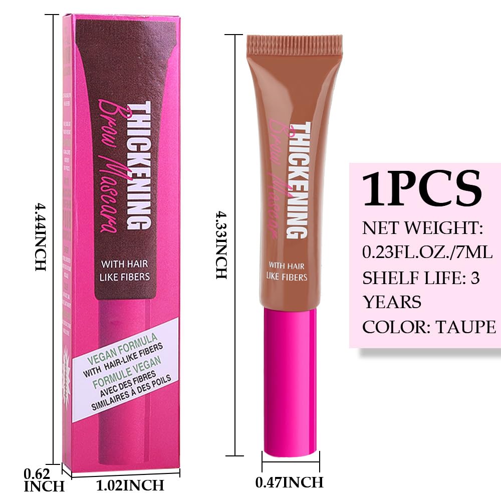 Tinted Thickening Brow Mascara,Brow Fast Sculpt,Waterproof, Transfer-proof, Brush to Fill in Eyebrows and Cover Gray Hairs - Cruelty Free - Light Medium Brown (1pc 04 Rich Auburn)