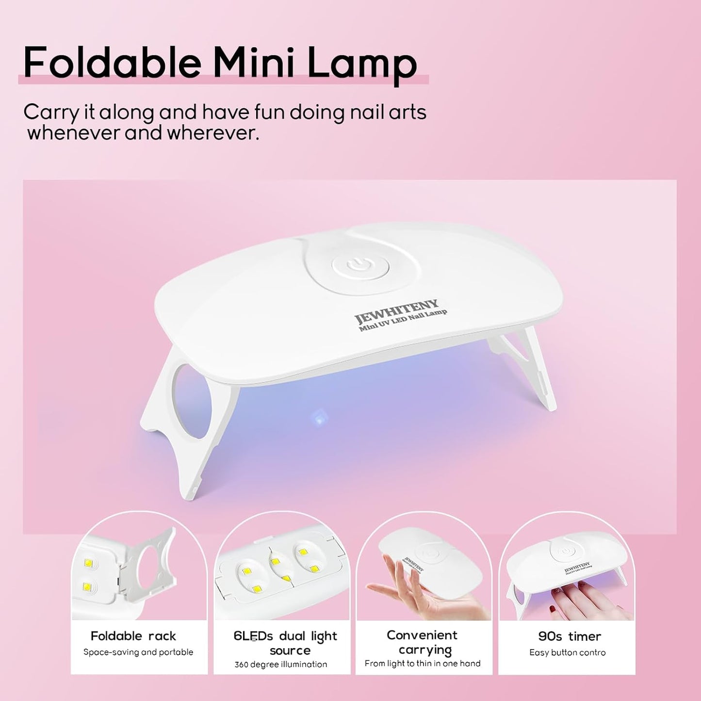 JEWHITENY Poly Extension Gel Nail Kit 14 PCS Poly Gel Kit with Slip Solution and Mini Lamp Nail Art Design Beginner