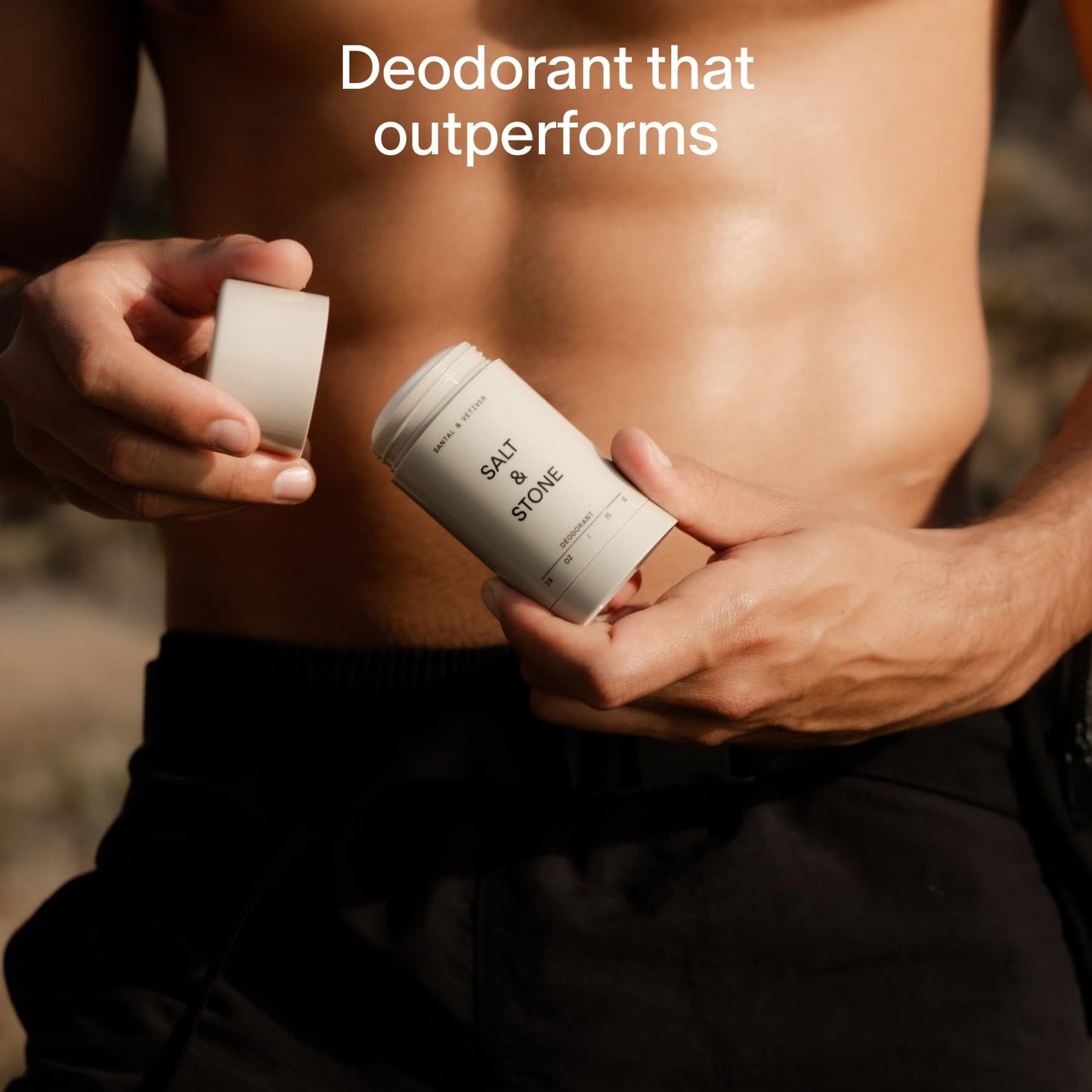 SALT & STONE Aluminum Free Deodorant | Extra Strength 48 Hour Protection for Women & Men | Made with Seaweed Extracts, Shea Butter & Prebiotics (Santal & Vetiver)