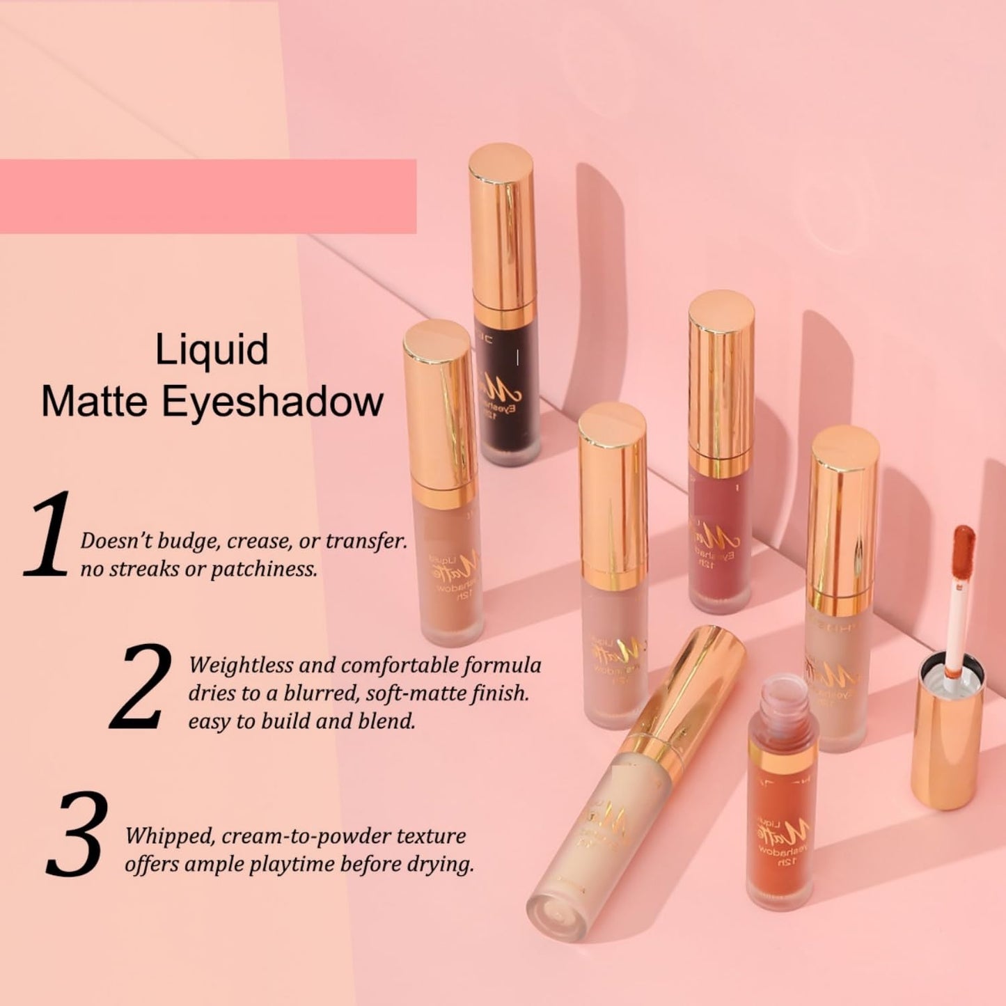 MAEPEOR Matte Liquid Eyeshadow 10 Colors Naked Smooth Creamy Eyeshadow Long Lasting and Waterproof Lightweight Cream Eye Shadow (P09 Oleander)
