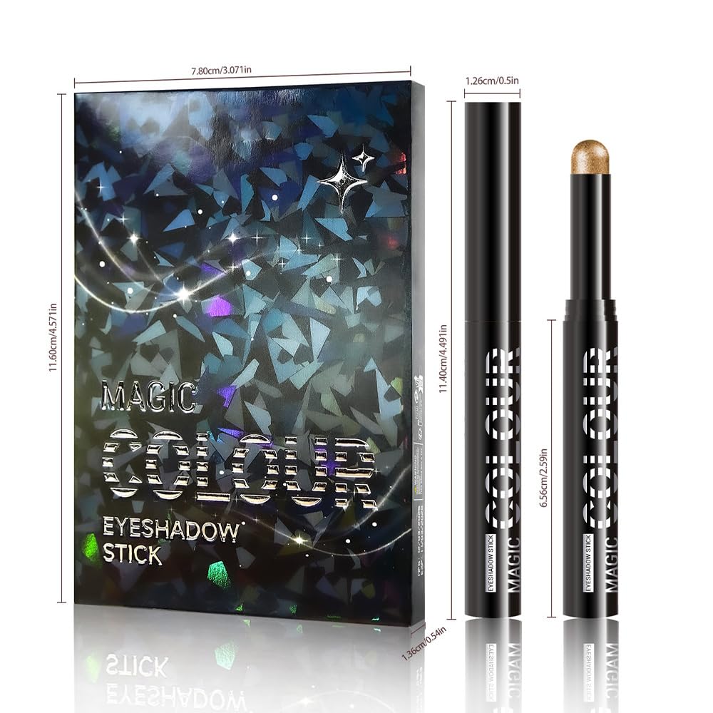 6Pcs Cream Eye Shadow Sticks Makeup for Women, Khaki Mocha Silver Grey Dark Taupe Black Royal Blue Shimmer Matte Eye Shadow Brightener Stick for Eyes, Waterproof Eyeshadow Pencil Set03