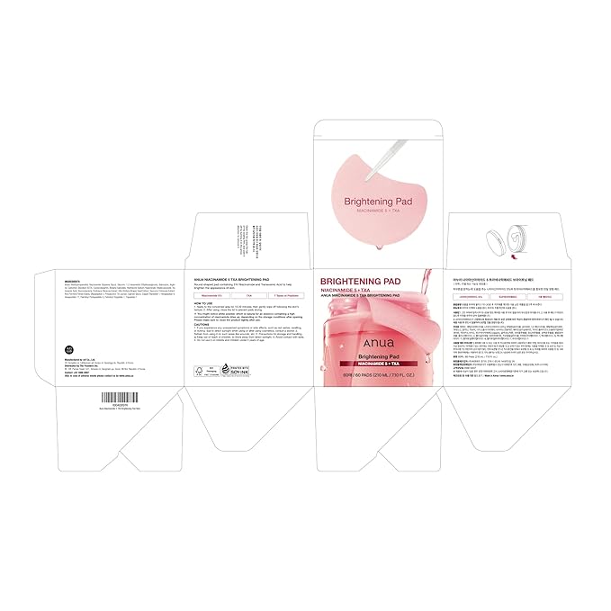 Anua Niacinamide 5 TXA Toner Pads – Hydrating Facial Pad for Even-Looking Skin Tone & Daily Radiance Care, Glow up Under-Eye with Tranexamic Acid, Korean Skin Care (210ml, 60 Pads)