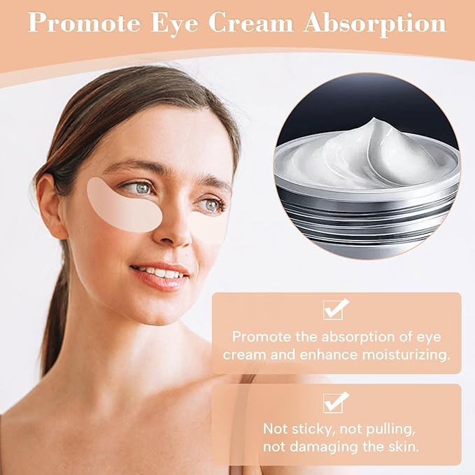 Under Eye Patches - 2 Pairs Reusable Sustainable Silicone Eye Patches, Boost Hydration, Plump Fine Lines and Wrinkles with Metal Eye Cream Applicator