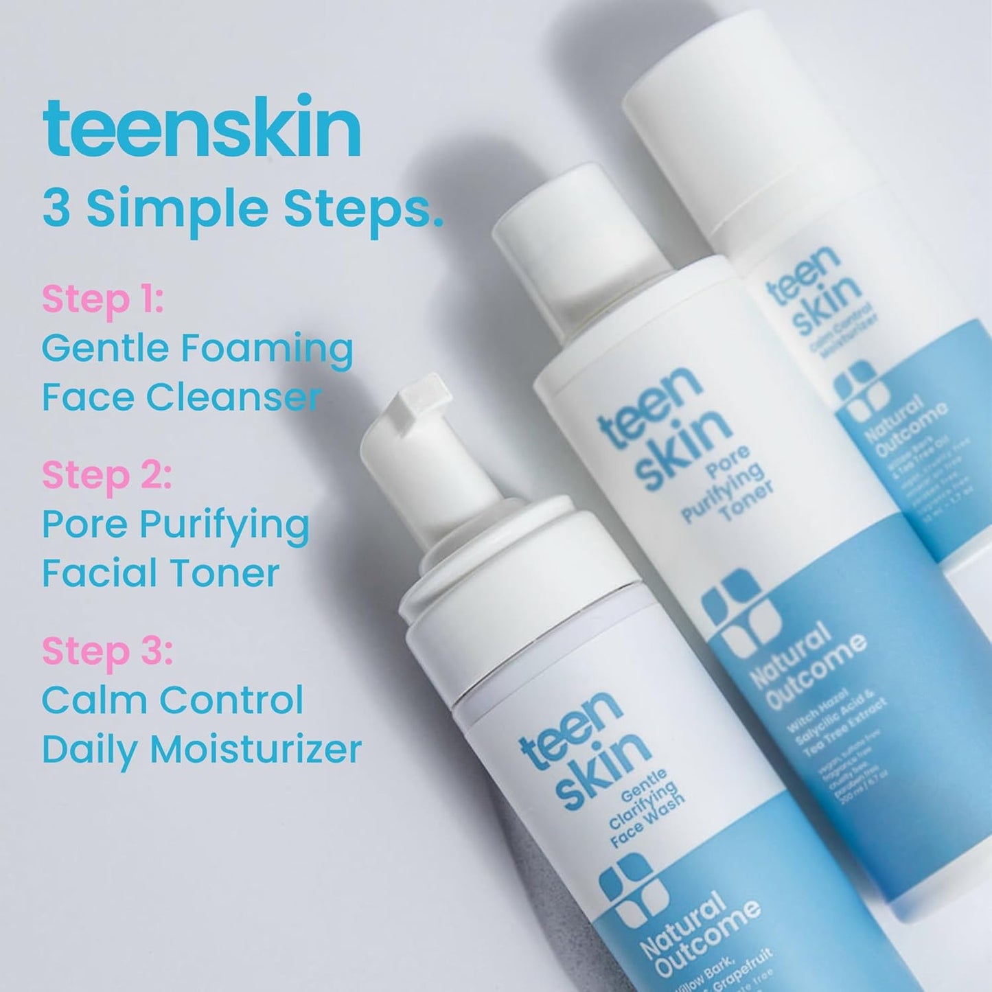 Acne Clarifying Face Toner for Teens by Natural Outcome Skin Care - Salicylic Acid Facial Astringent to Clear Acne & Purify Pores - Fragrance Free, Alcohol Free 6.7 oz