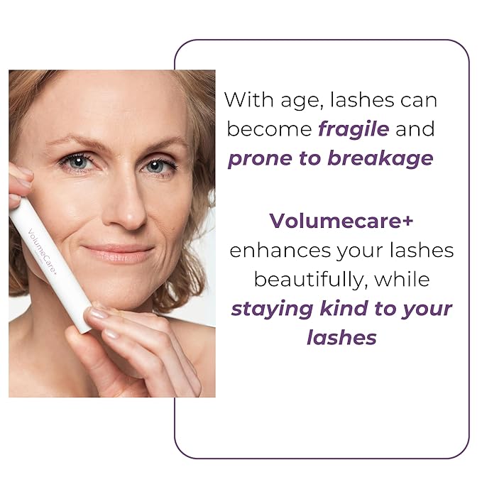 Rumi Cosmetiques VolumeCare+ Mascara For Mature Women - Extreme Length and Volume 2-in-1 Formula - No Clumps or Flaking, Long-Wearing, Hypoallergenic Mascara For Sensitive Eyes (Dark Brown)