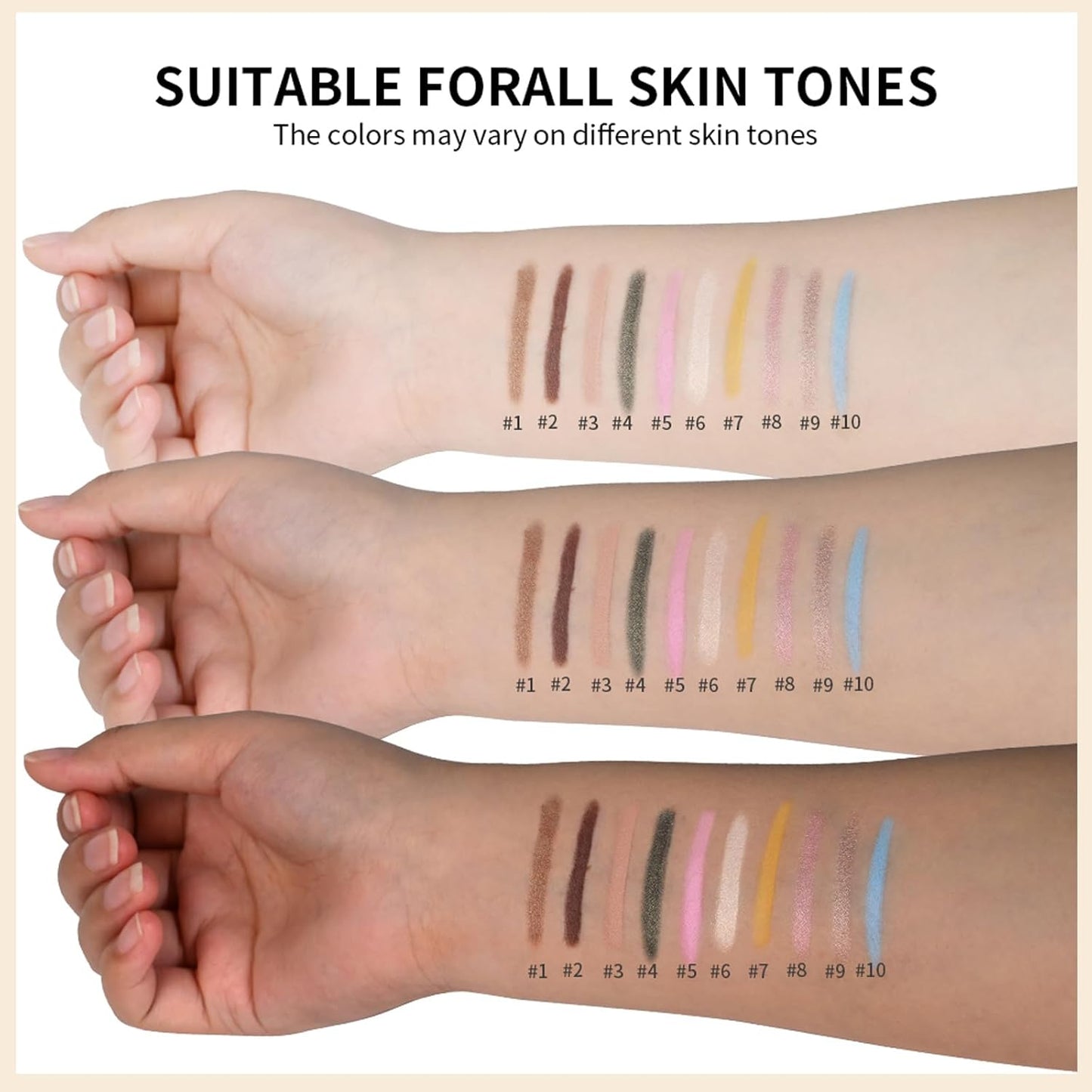 Erinde Waterproof Eyeshadow Stick, Cream Eye Shadow Stick, Long-Lasting, Crease-Proof, Cream to Powder Buildable & Blendable Eye Shadow Pencils Crayon, Vegan & Cruelty-Free, 07 Sun