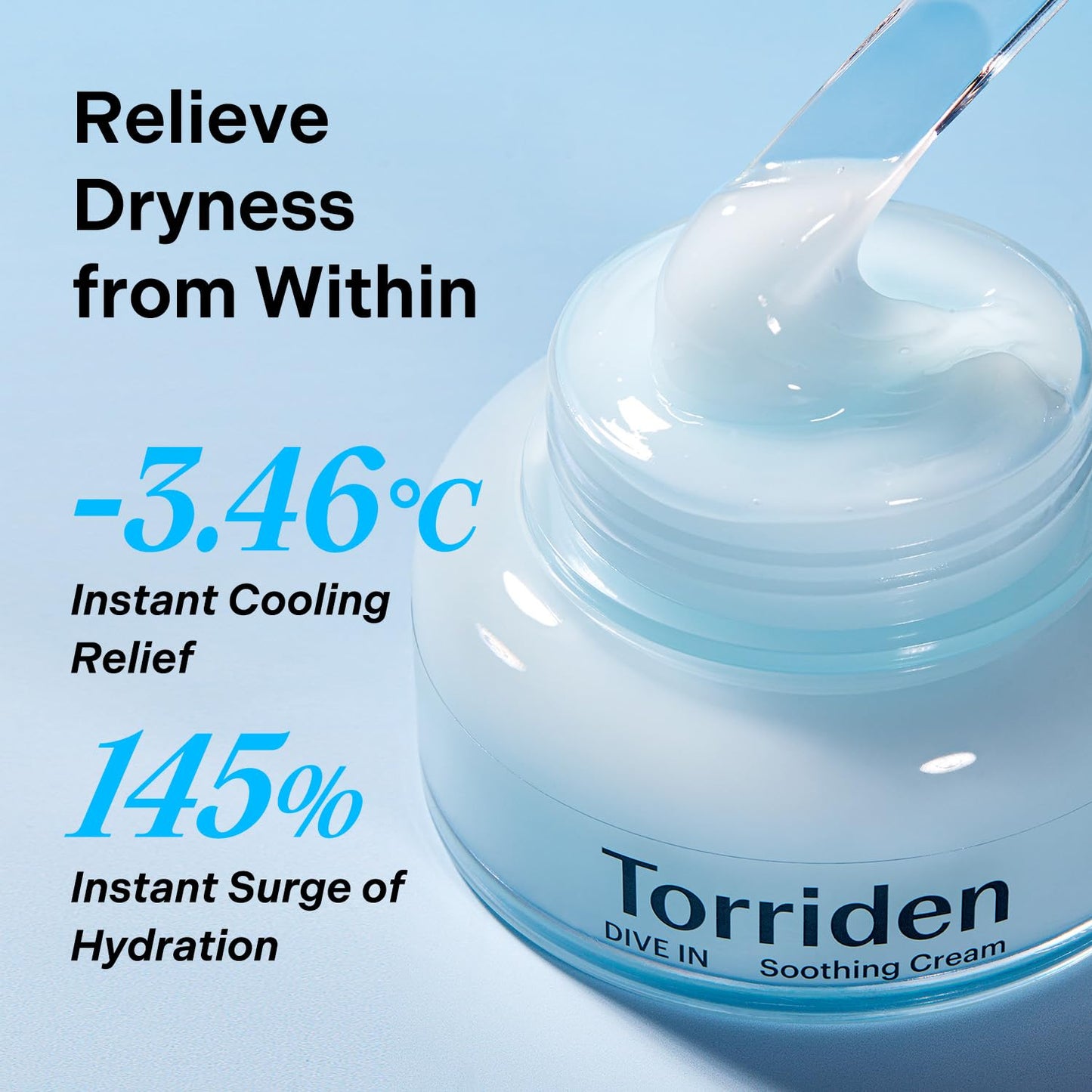 Torriden DIVE IN Hyaluronic Acid Soothing Cream 100ml (3.38 fl. oz) | Revitalizing Facial Moisturizer for Sensitive and Dry Skin | Hyaluronic Acid, Panthenol, Allantoin