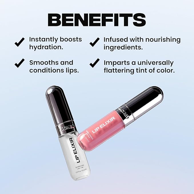 Sacheu Lip Liner STAY-N & Lip Elixir Bundle — Long Lasting Matte Lip Tattoo, Transfer Proof Lipstain Infused with Hyaluronic Acid & Vitamin E, for All Skin Types — P-inked and Clear