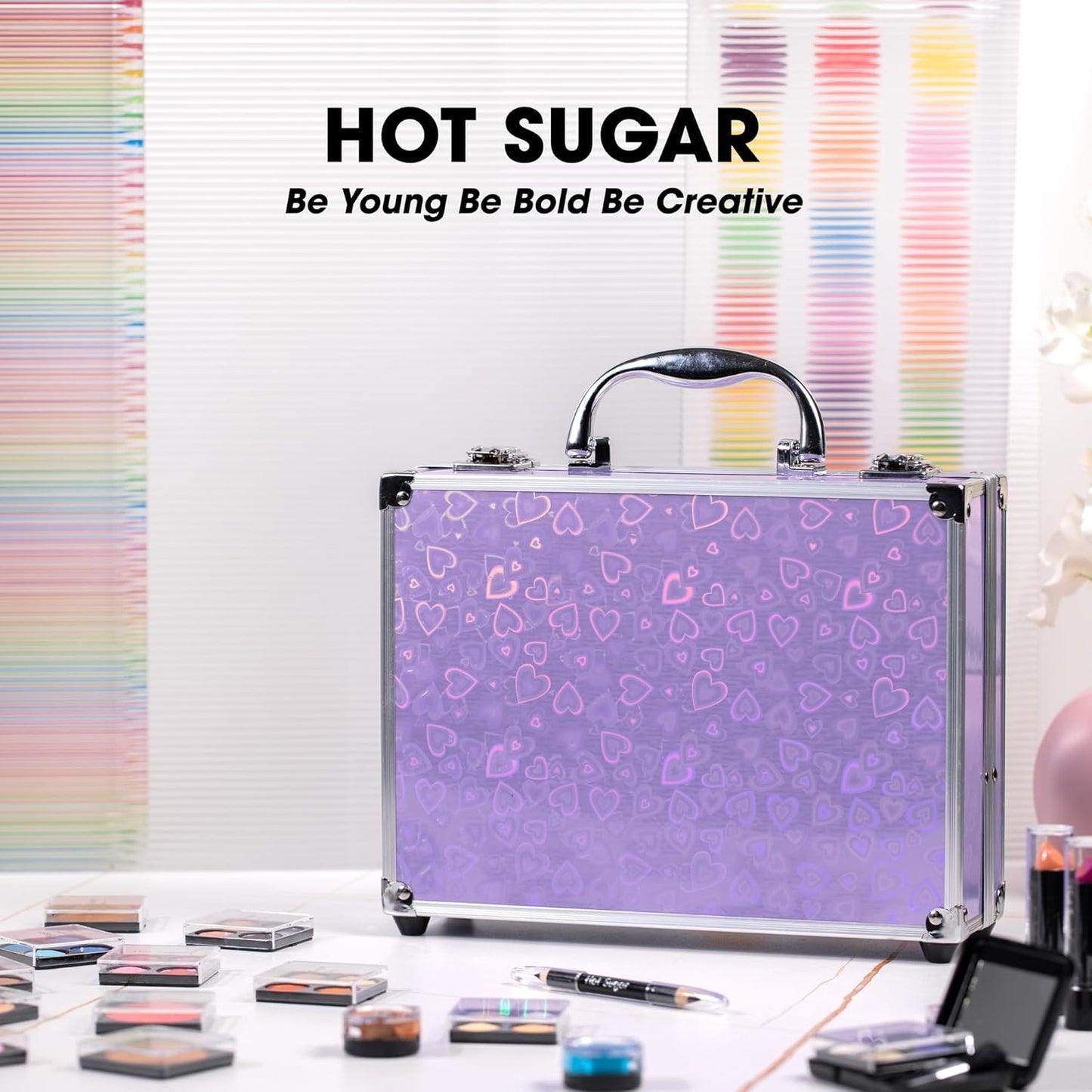 Hot Sugar Ultimate All-in-One Makeup Kit for Teen Girls, Basic Makeup Gift Set for Women - Create Stunning Looks with 52 Shades and Accessories (Purple Love)