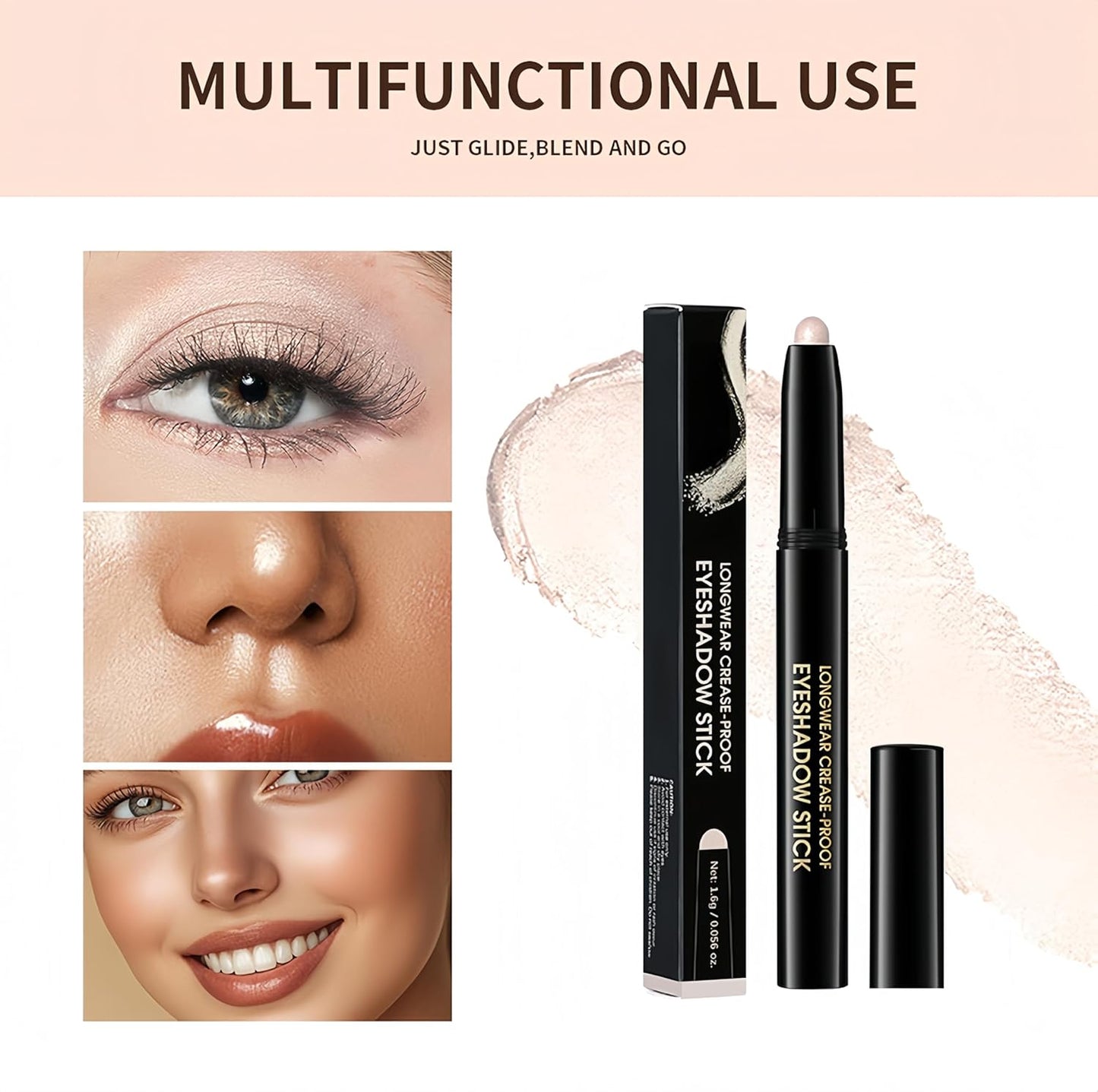 MAEPEOR 10 Colors Cream Eyeshadow Stick Silky Smooth Matte Shimmer Eyeshadow Pen Waterproof and Long Lasting Shadow Pencil for Girls and Women (Color 02)