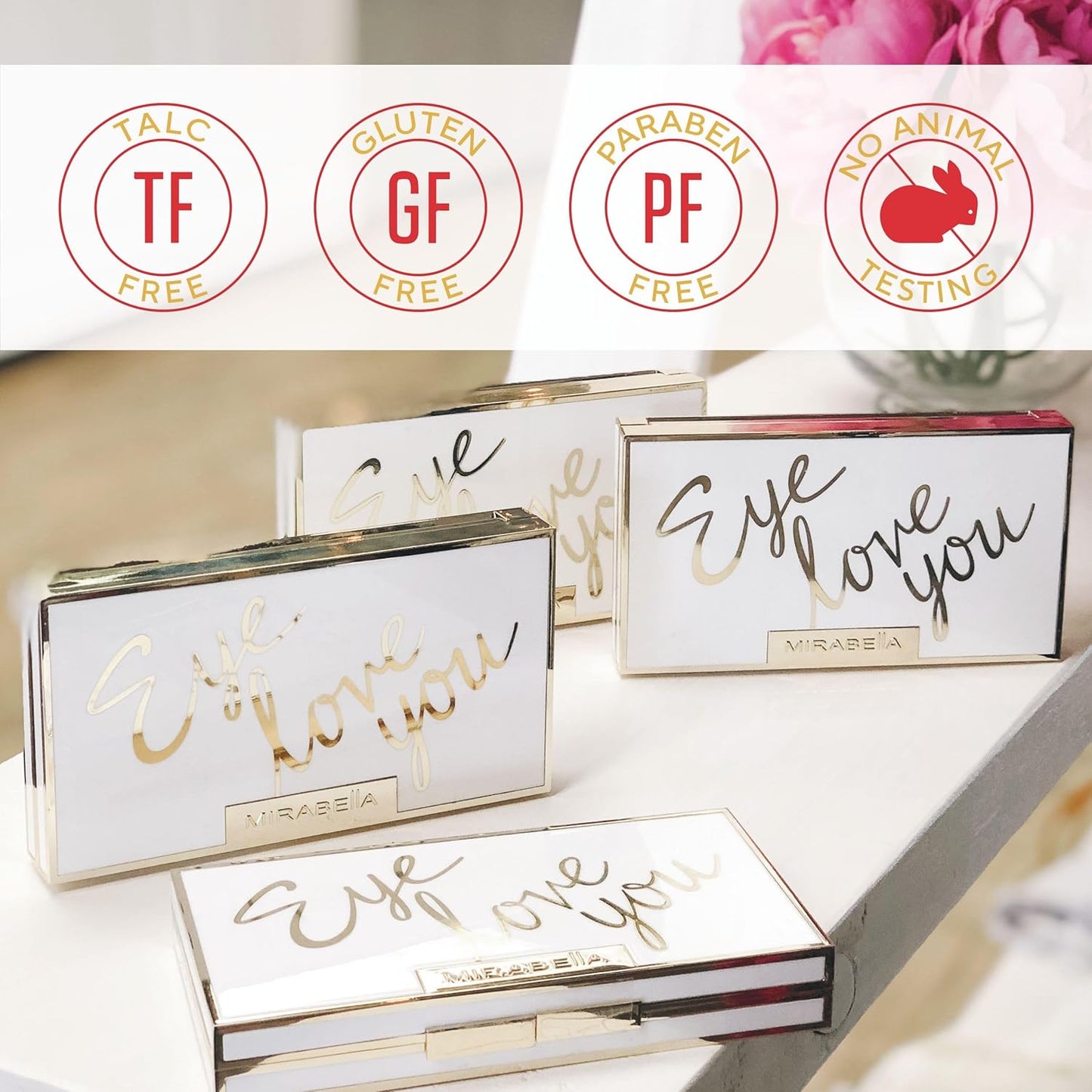 Mirabella Eye Love You Neutral Shimmer Eyeshadow Palette - Makeup Palette w/Ultra Pigmented Pressed Powders, Creamy Matte & Shimmer Metallic Eyeshadow Palette - Undressed