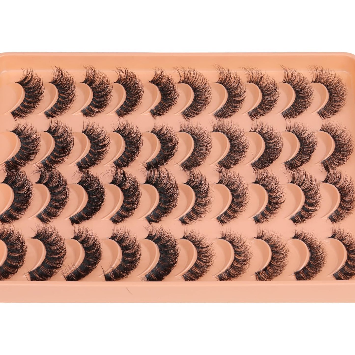 JIMIRE False Eyelashes 4 Styles Mixed Demi Wispies Cat Eye Lashes Mink Lashes Fluffy D Curl Russian Strip Lashes Natural Look Fake Lashes Pestañas 20 Pairs Pack