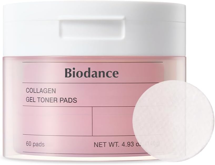 Biodance Collagen Gel Toner Pads, Pore Minimizer for Face, Improving Elasticity, Gentle Exfoliating Toner Pads for Sensitive Skin, Korean Skincareㅣ4.93 fl.oz.(140g)*60Pads