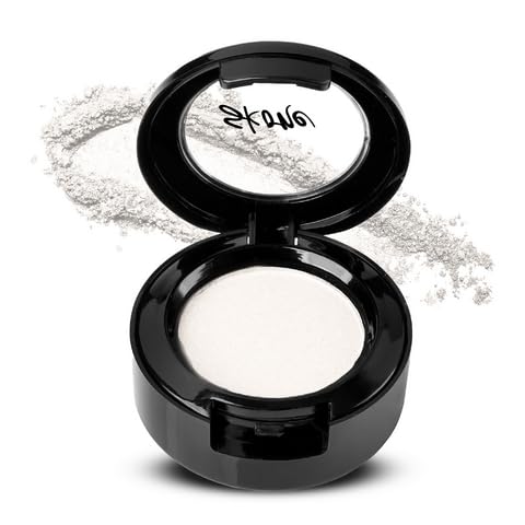 Skone Cosmetics Gems Eye Shadow, Highly Pigmented, Longwear Eye Makeup, Single Eyeshadow with Pro Shimmery Finish - Ultra-Blendable, Slightly Shimmer Shades - White Eyeshadow - Love