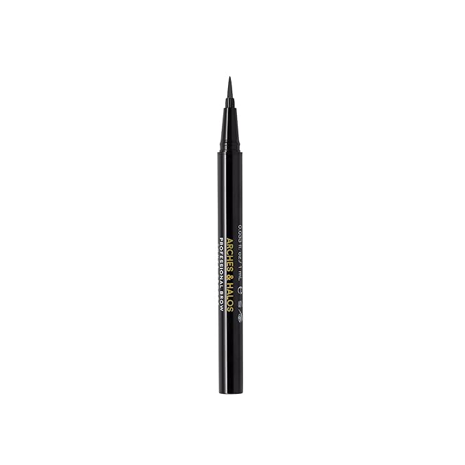 Arches and Halos Fine Bristle Tip Pen - Eyebrow Pencils for Women - Vegan Brow Pencil - Smudge-Proof, Buildable Formula - Charcoal - 0.02 oz