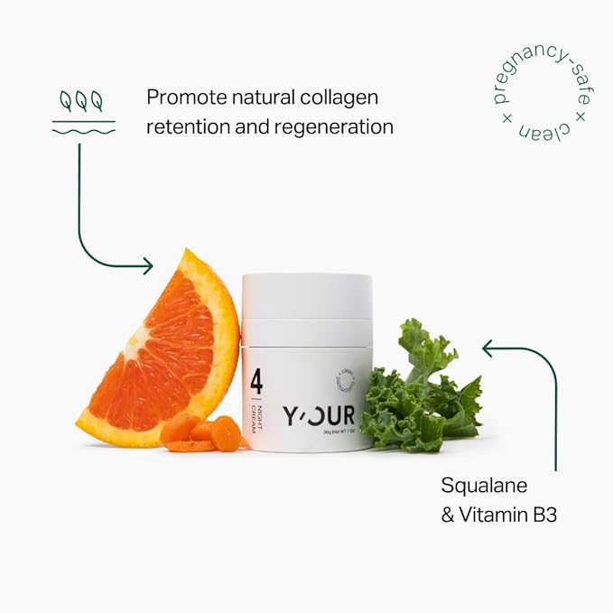 Y'OUR Non-Toxic, Pregnancy-Safe Skincare Set – 5-Step System with Cleanser, Day Cream, Serum, Night Cream & Hydration Serum – Soothing & Rejuvenating – Gentle and Non-Comedogenic Formula. Holiday Gift