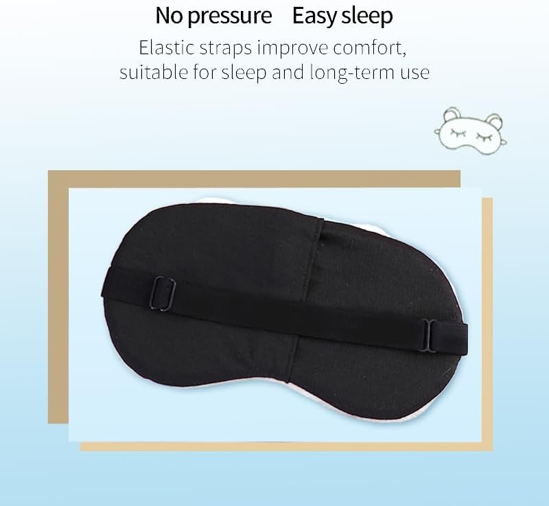 PERFECTSIGHT Rabbit Sleep Eye Masks, Cute Plush Sleep Eye Cover Lightweight Adjustable Eyeshade Faux Fur Mask Cover for Women Men Travel Nap, Heart Bunny