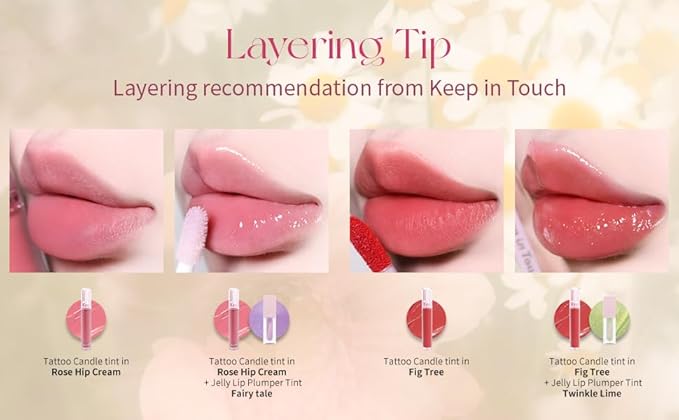 Keep In Touch Jelly Plumper Tint: Tea & Twinkle | Non-Sticky, Long-Lasting Lip Gloss | Vegan and Cruelty-Free Korean Lip Tint (Fairy Tale)