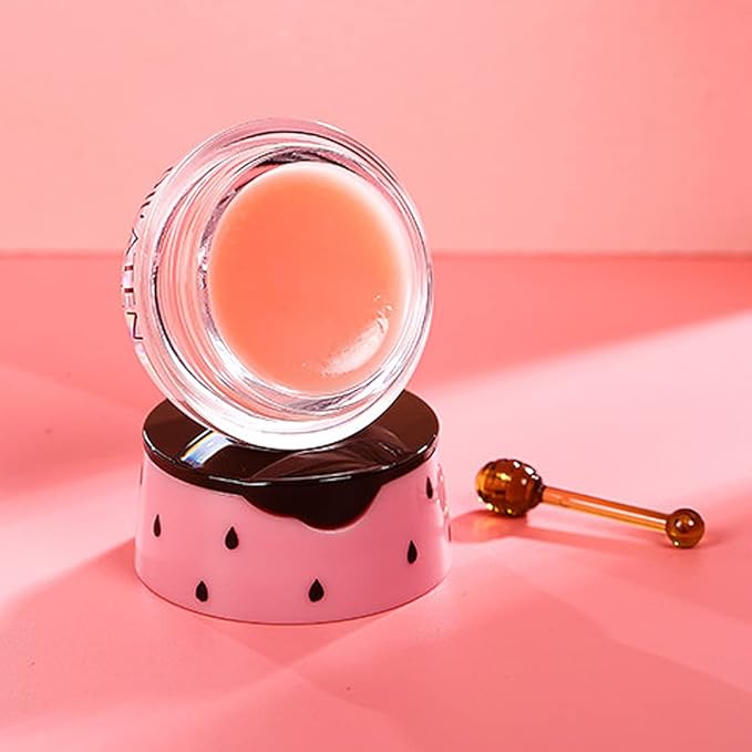 Honey Lip Balm Pot, Propolis Lip Mask, Strawberry Hydrating Propolis Lip Sleeping Mask, Prevent Dry&Cracked, Lip Repair Nourishes the Lip Skin (2pcs Strawberry)