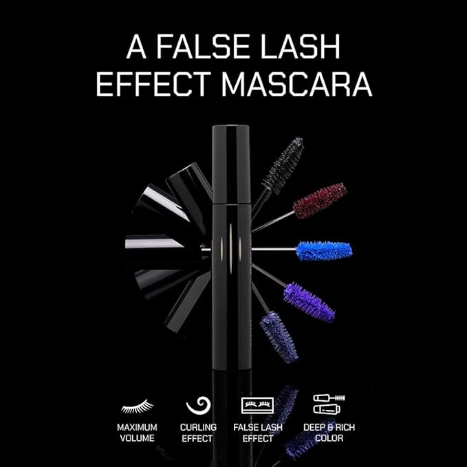 Radiant Professional Lengthening Mascara with silicone brush – Smudge-Proof Curl Mascara Volume and Length for Sensitive Eyes, Cruelty Free, Ideal for Mature & Young Women, 0.43 oz (01 Black)