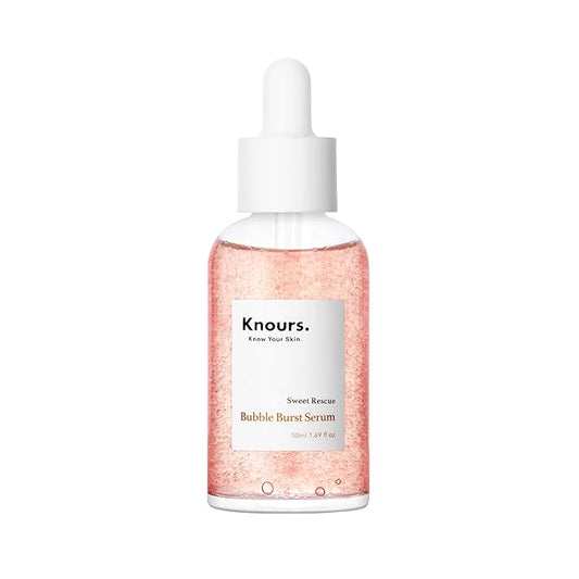 Knours. Balancing 5xHA+Gromwell Root oil Bubble Burst Serum w/ 59% Rose Water Niacinamide, Retinal Hydrating Healthy Serum for Improved Tone & Texture EWG Verified Clean Beauty 50ml/1.69fl. oz.