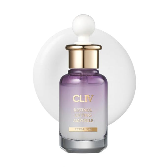 CLIV Retinol Lifting Ampoule, Korean Skincare with 85% Collagen Solution, Retinol, Peptides & Fermented Botanical Complex for Skin Texture and Moisture Support, ballon serum 1.01 fl oz