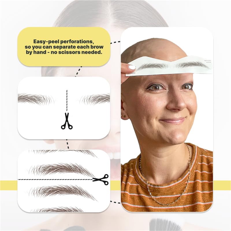 20 Pairs Dark Brown Temporary Eyebrow Tattoos, Waterproof and Smudge-Proof Dark Everyday Style Realistic Eyebrow Stickers for Men & Women, Easy to Apply, Won't Work on Existing Brows