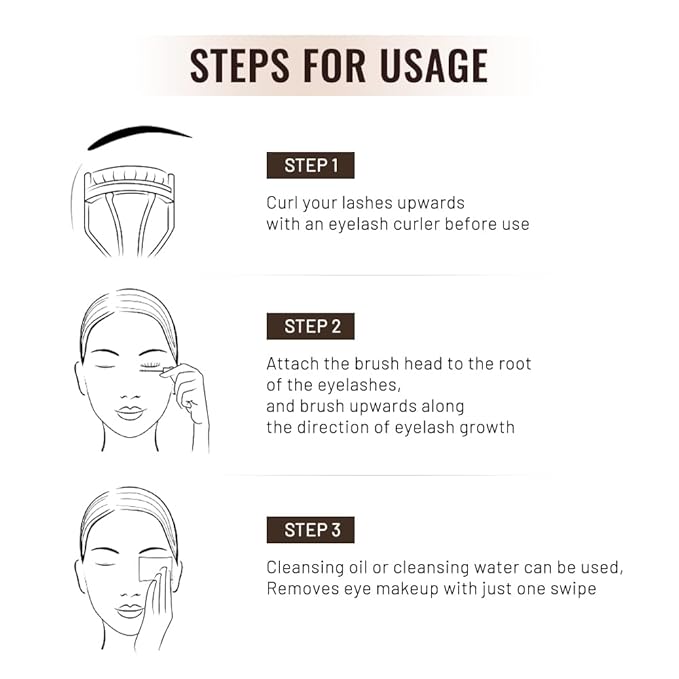 4D White Mascara Primer for Eyelashes Set, Super Volume Curly Thick Waterproof Non-Smudged Long lasting Charming Voluminous Lash for Women Cruelty Free Vegan Eye Makeup (D-1Pc White mascara, D)