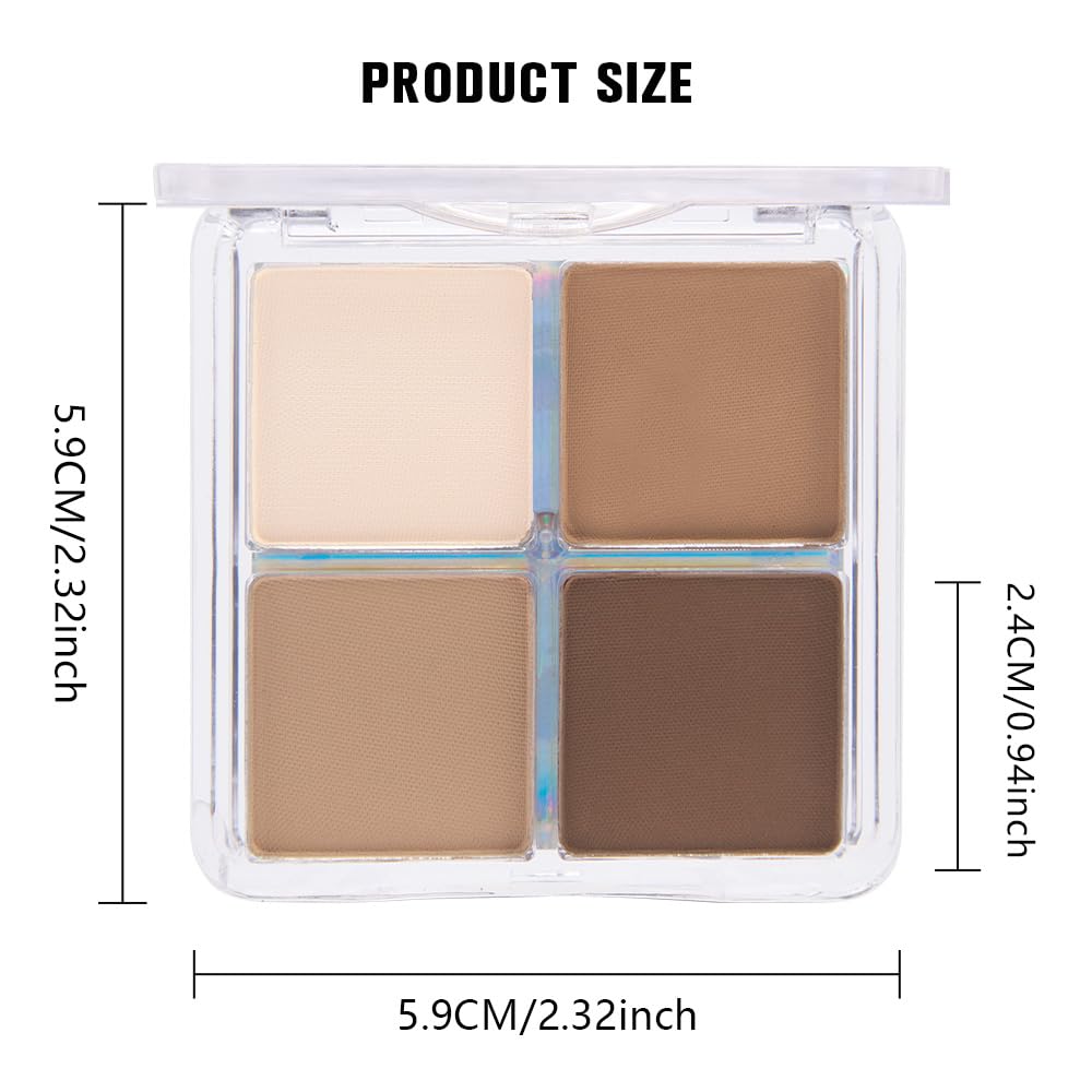 Powder Eyeshadow Quad, Beige Nude Taupe Brown Matte Eye Shadow Palette Makeup, Neutral Vegan Shimmer Quads Eye Shadow Palette for Older Women Pigmented Waterproof, paleta de sombras de ojos, 15
