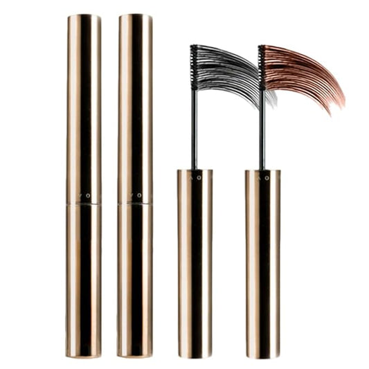 Ultra-Fine Lengthening Waterproof Quick-Dry Mascara, 2026 New Iron Wand Mascara, Waterproof Metal Wand Mascaras, Long-lasting 3D Curling Eyelash, Smudge Proof and No Flaking (Black+Brown)