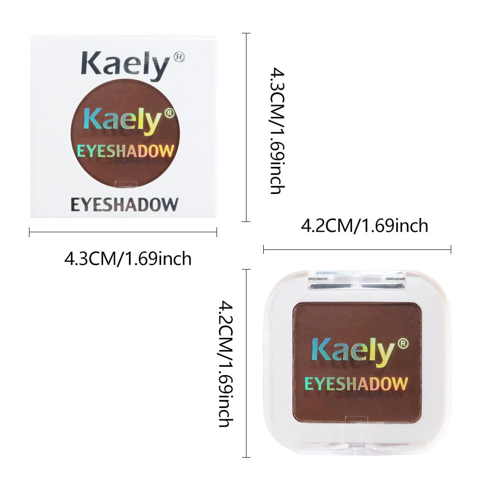 Kaely Pressed Single Eyeshadow Makeup, Coffee Matte Highly Pigmented Monochrome Eye Shadow Palette, Waterproof Neutral Powder Mini Eyeshadow, sombras para ojos, Lightweight Blendable, 09