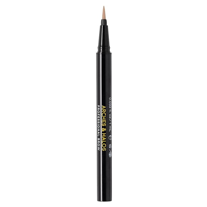 Arches and Halos Fine Bristle Tip Pen - Eyebrow Pencils for Women - Vegan Brow Pencil - Smudge-Proof, Buildable Formula - Sunny Blonde - 0.02 oz