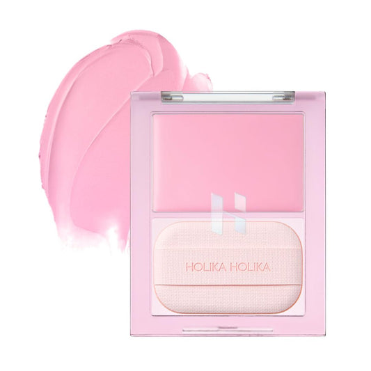 HOLIKA HOLIKA Colored Milk Cream Blush 04 LOVE YA: Glowing, Natural Makeup, Glossy Finish, Soft, Creamy Dough like texture, Shimmer, Radiant, Plumping, Cheek, Lightweight, Clean, Buildable