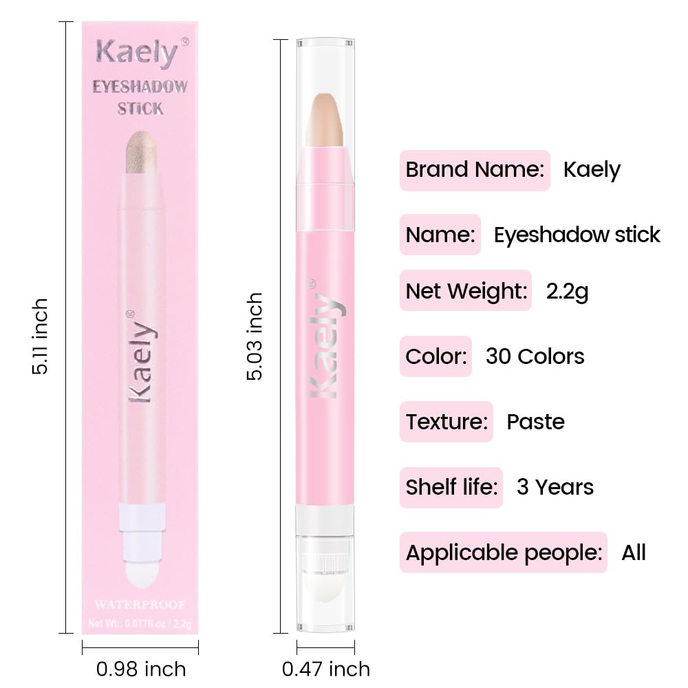 evpct 2Pcs Cream Eyeshadow Sticks Set for Eyes Waterproof, Rose Shimmer & Desert Matte Cream Eyeshadow Applicator Stick Pen, Long Lasting High Pigmented Eye Shadow sombras en crema para ojos 27 + 28