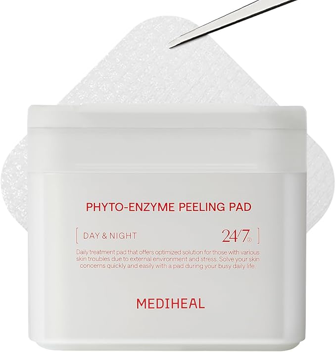 MEDIHEAL Toner Pads [Phyto Enzyme] - Exfoliating Peeling Pad with LHA & Papaya Enzyme - Pore Tightening & Sebum Control - Vegan Micro Embossed Non-Sensitive Pad (90 Count)