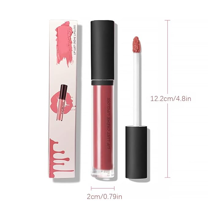 12 Colors Cream Texture Lipstick for Women, Long Lasting Lipstick Non-Stick Lipgloss Velvet Lip Makeup, Moisturizing Liquid Lip Stick Non-Fading Lip Gloss Hydrating Lip Tint for Makeup (#06)