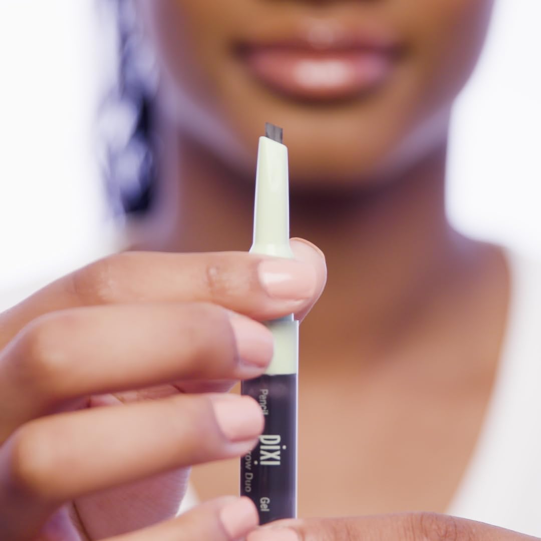 Pixi Natural Brow Duo - Soft Black, Precision Pencil & Tinted Gel, Waterproof Brow Shaper for All-Day Hold, Paraben-Free, 0.2oz