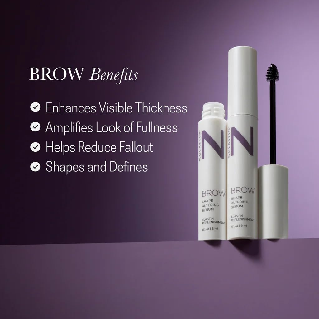 NULASTIN Eyebrow Serum for Thicker Looking Brows - BROW Shape Altering Serum - Reduce Shed & Encourage Fuller, More Youthful-Looking Brows - With Keratin & Peptides (2 Count, 0.1 fl oz each)