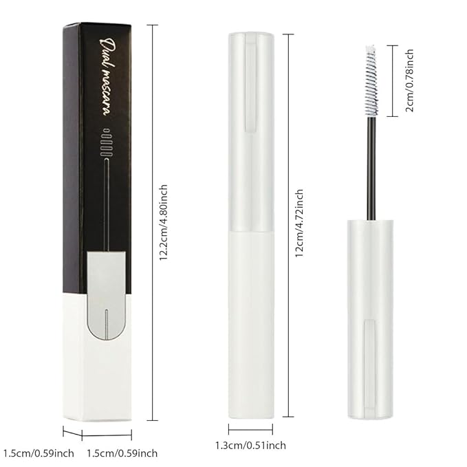 Colored Mascara for Eyelashes with Comb Set, Colorful Waterproof Long lasting White Mascara Charming Voluminous White lashes for Women Cruelty Free Vegan Eye Makeup (C-1Pc 09#white, C)