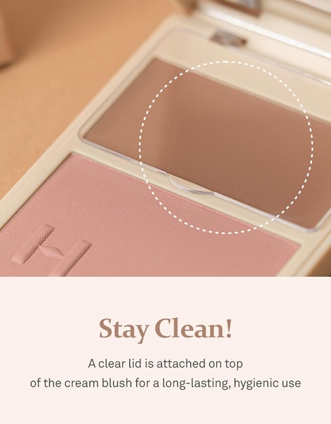 hince True Dimension Layering Cheek - Cream & Pressed Powder 2 Different Shades & Textures - Silky Seamless Long Lasting Blush Makeup - Muted Beige & Elegant Rose Beige (1, REFINEMENT, L004)