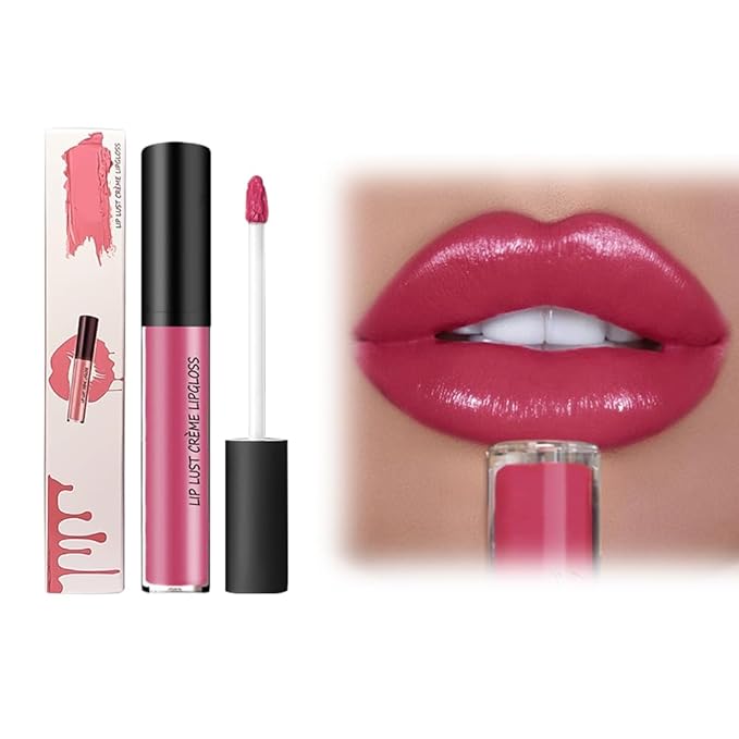12 Colors Cream Texture Lipstick for Women, Long Lasting Lipstick Non-Stick Lipgloss Velvet Lip Makeup, Moisturizing Liquid Lip Stick Non-Fading Lip Gloss Hydrating Lip Tint for Makeup (#06)