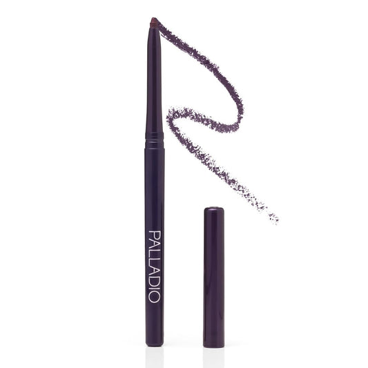 Palladio Retractable Waterproof Eyeliner, Richly Pigmented Color and Creamy, Slip Twist Up Pencil Eye Liner, Smudge Proof Long Lasting Application, All Day Wear, No Sharpener Required, Exotic Plum