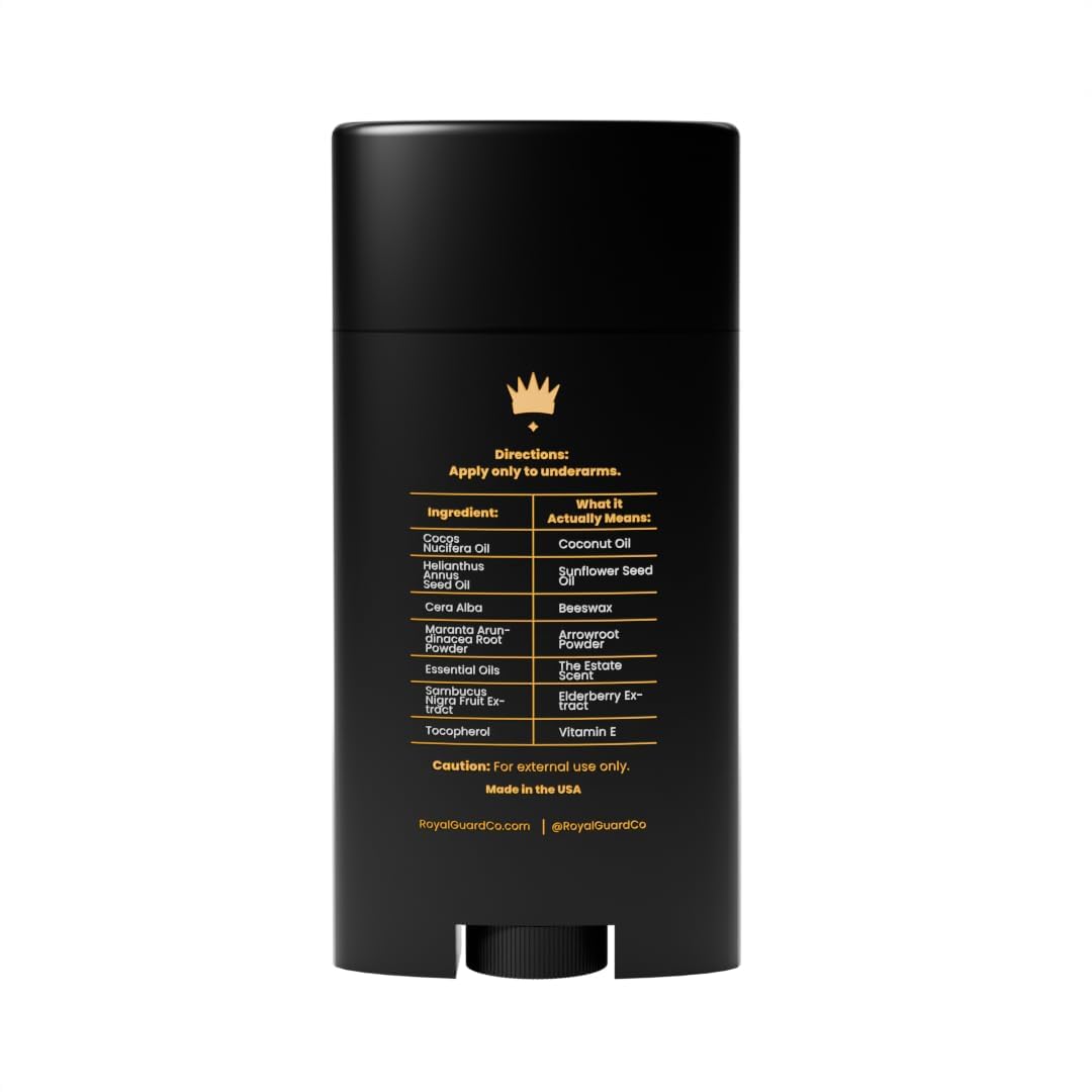 Royal Guard Natural Deodorant for Men - The Estate - Aluminum Free, Organic, Vegan, Chemical-Free, Non-Toxic, Hypoallergenic - Applewood & Leather Scent (3)