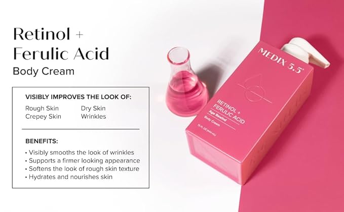 Medix 5.5 Retinol Body Lotion Firming Moisturizer | Crepey Skincare Treatment | Retinol Body Cream | Anti Aging Firming Cream For Women Targets Look Of Crepe Skin, Wrinkles, & Sagging Skin, 2-Pack