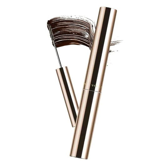 Ultra-Fine Lengthening Waterproof Quick-Dry Mascara, 2026 New Iron Wand Mascara, Waterproof Metal Wand Mascaras, Long-lasting 3D Curling Eyelash, Smudge Proof and No Flaking (Brown)