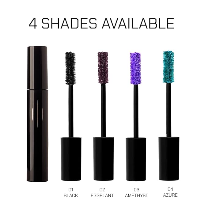 Radiant Professional Lengthening Mascara – Fiber Lash Smudge Proof Mascara Volume and Length– Cruelty-Free Natural Wax Formula with Silicone Brush - (0.43 oz) (01 Black)